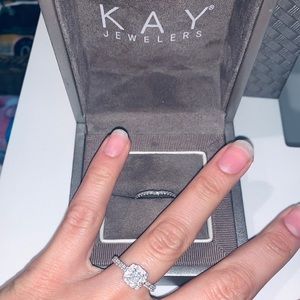 💍 14k White Gold Princess Cut Bridal Set 💍